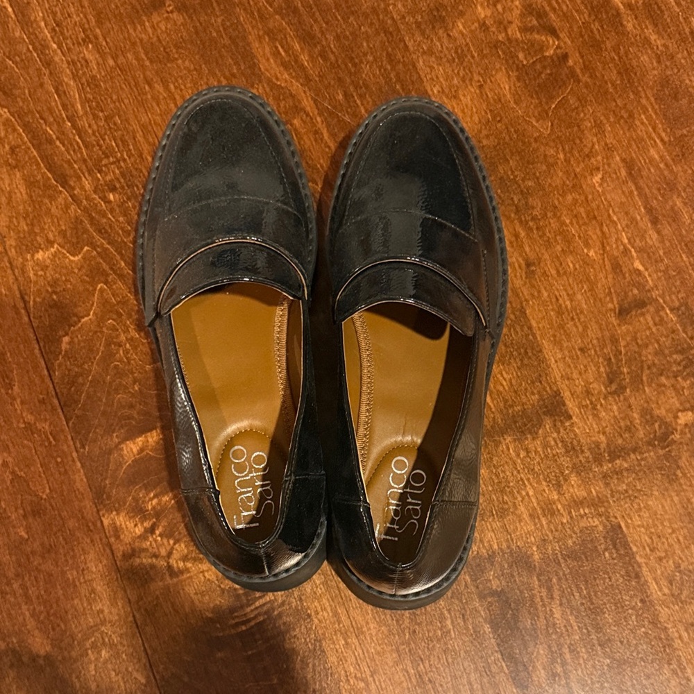 Franco Sarto Men's Black Leather Slip-Ons